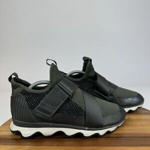 Womens Sorel Kinetic Sneak Army Green Athletic Walking Sneakers Shoes Size 9.5 M